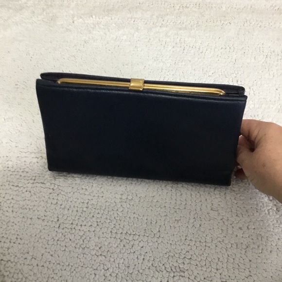 GROSKOPF’S Navy Blue With Gold Trim Handbag Clutch. - Picture 4 of 10